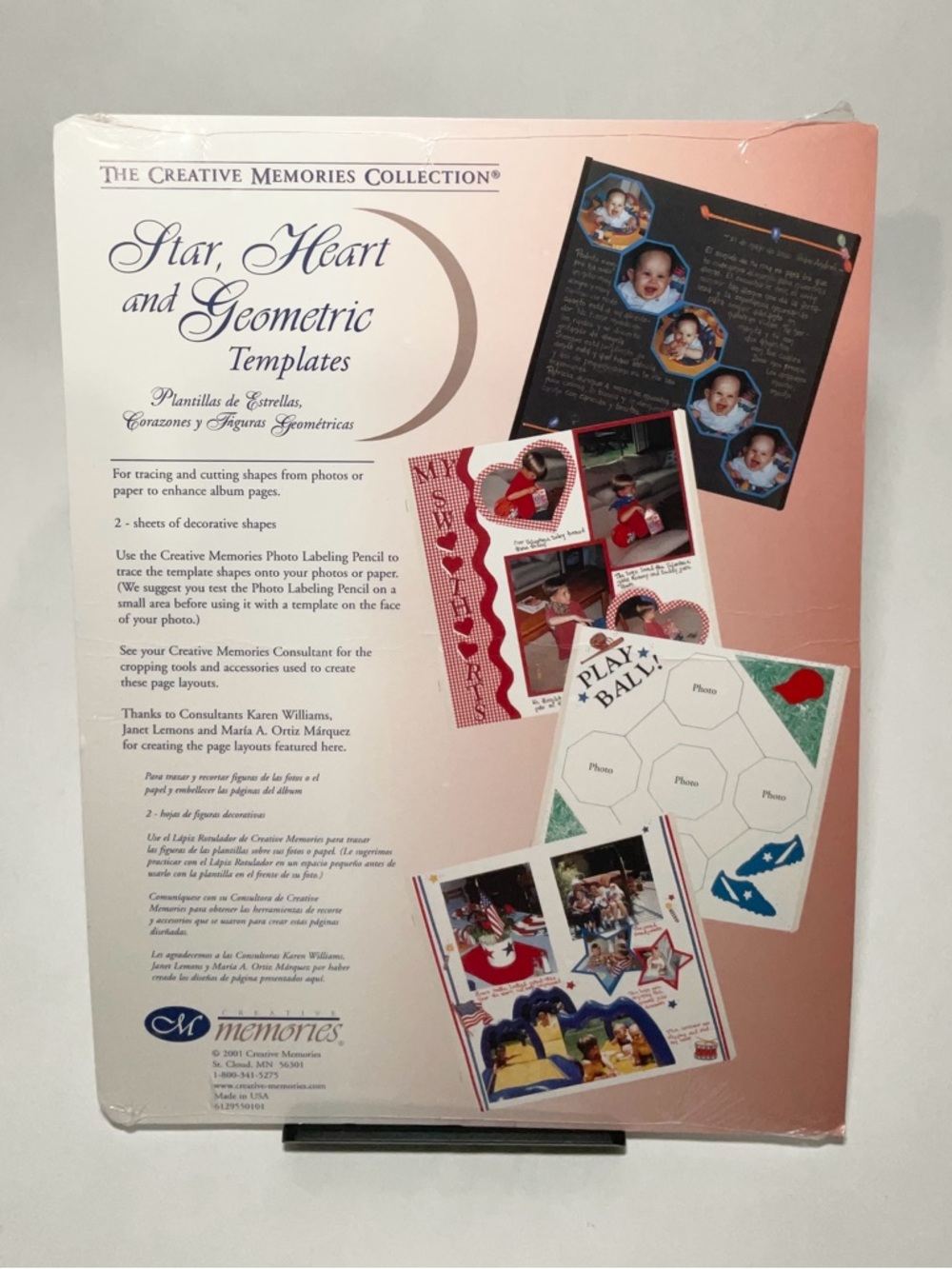Creative Memories Template Designs Stars Hearts & Geometric  2 Sheets NEW